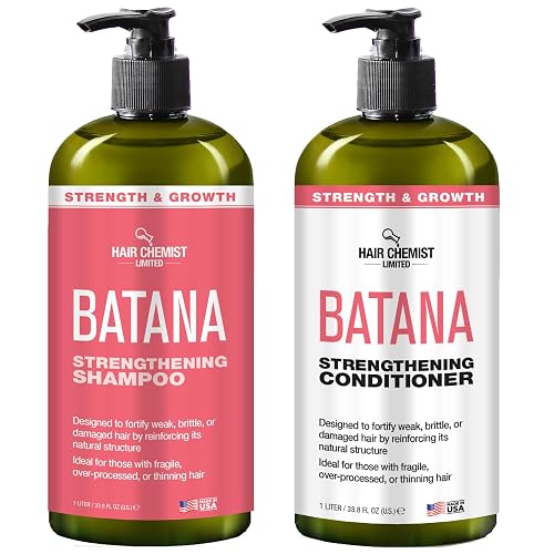 Hair Chemist Batana Strengthening Shampoo & Conditioner 33.8 oz. (2-PC SET) - Batana Shampoo and Conditioner for Hair Growth, Thickening and Strength Beauty & Personal Care Hair Chemist