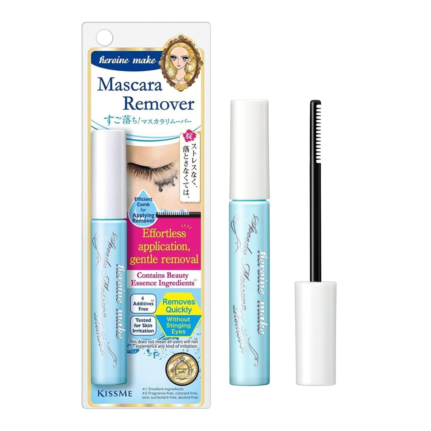 Heroine Make by KissMe Mascara Remover | Waterproof Makeup Remover Wand | Gentle Eye Makeup Solution for Sensitive Eyes | Travel Size for Waterproof Beauty and Personal Care Heroine Make