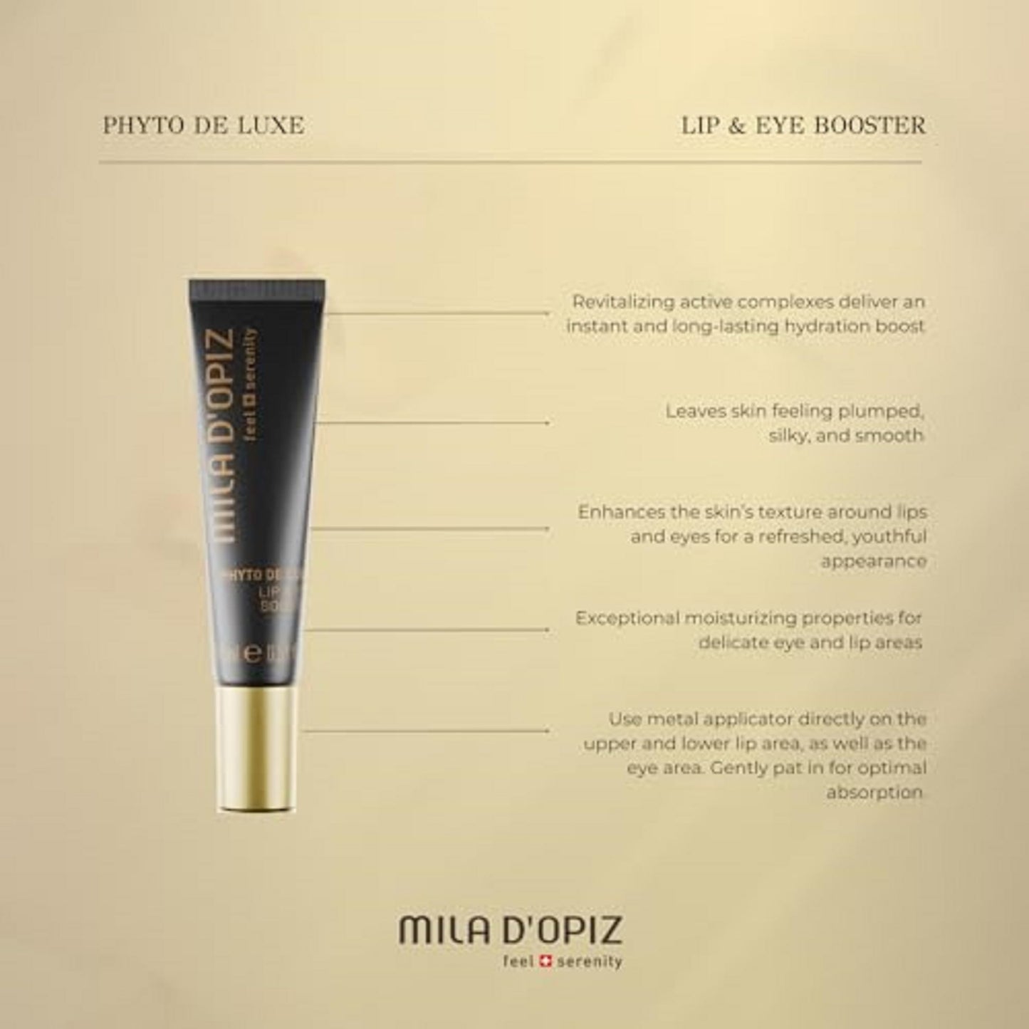 Mila d'Opiz Phyto De Luxe Lip and Eye Booster - Anti-Aging Lip and Eye Cream with Alpine Herbs - Botox-Like Effect Eye and Lip Moisturizer - 0.5 oz Beauty and Personal Care Mila d'Opiz