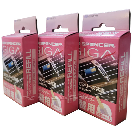 Air Spencer Giga Clip Stick REFILL 3-Box Pink Shower Scent, Designed for GIGA Sylpheed, Clip, Clipia II, Bijou, Cross, LuxDry, Rijoure Refill Beauty & Personal Care YirehStore Air Freshener