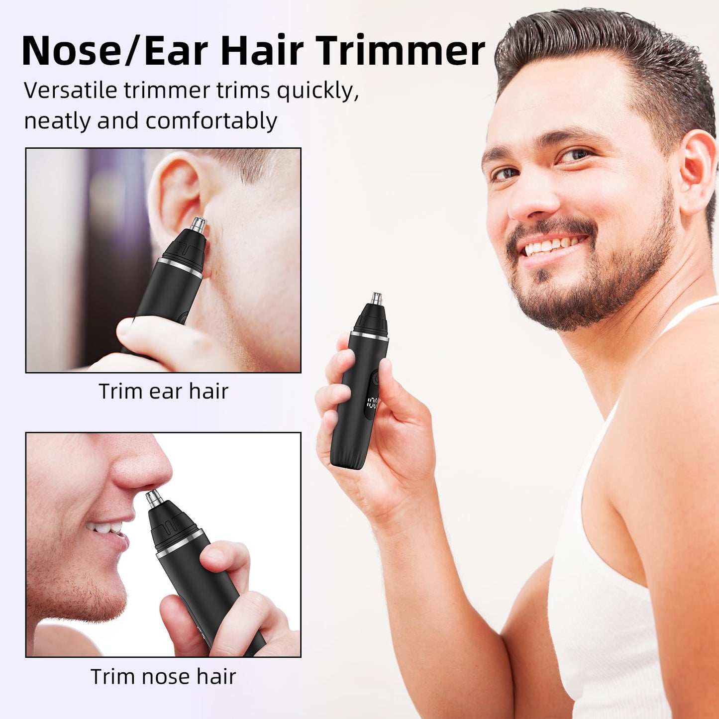 Notato Nose Hair Trimmer Professional Painless Eyebrow Trimmer Powerful Motor and Edge Blades for Smoother Cutting (Black) Beauty and Personal Care Notato