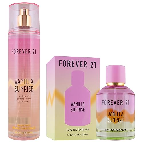Forever 21 Vanilla Sunrise 3.4 Fl. Oz. EDP + Vanilla Sunrise 8 Fl. Oz. Body Mist Bundle Beauty & Personal Care Forever 21