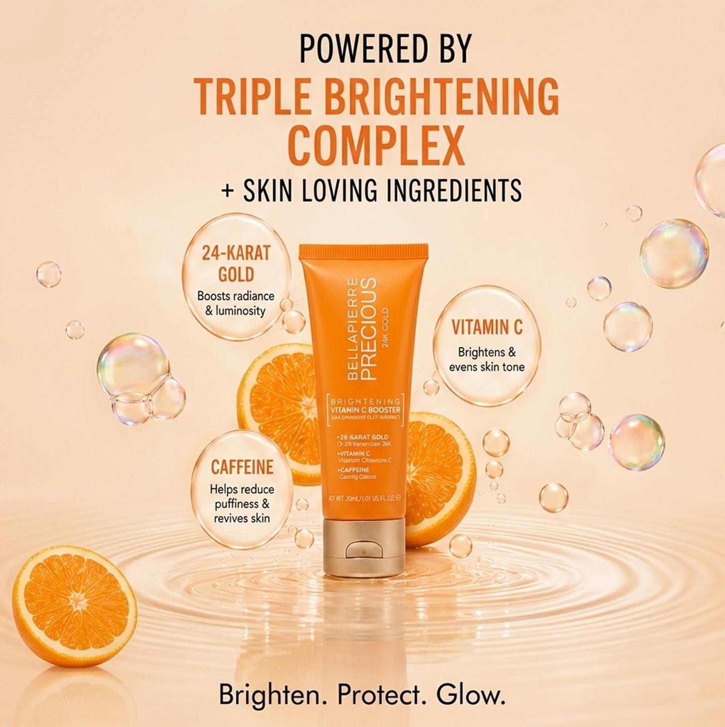 Bellapierre Precious 24K Vitamin C Booster Serum - Brightening Face Serum with Caffeine & Gold, Lightweight Hydrating Glow Serum for Radiant Skin Beauty & Personal Care bellapierre