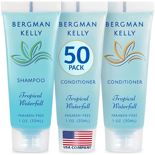 Bergman Kelly - Travel Shampoo and Conditioner Set - 1 fl oz, 100 Pieces, Tropical Waterfall - Delight Your Guests with Invigorating and Refreshing Beauty & Personal Care BERGMAN KELLY
