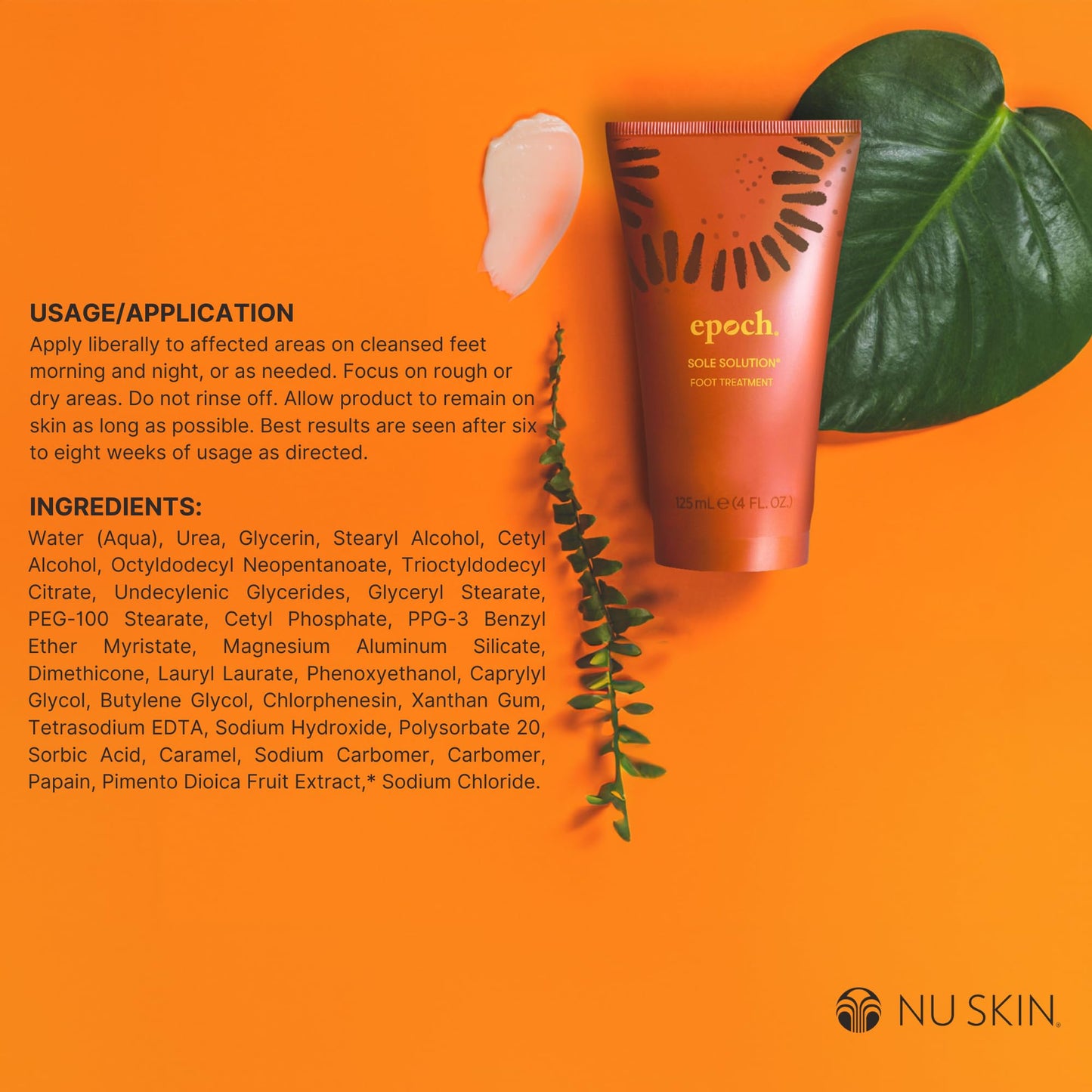 Nu Skin Epoch Sole Solution Foot Cream 4oz – Urea Formula Repairs Dry, Cracked Heels & Feet, Moisturizing Lotion for Smooth, Healthy Skin Beauty & Personal Care Nu Skin