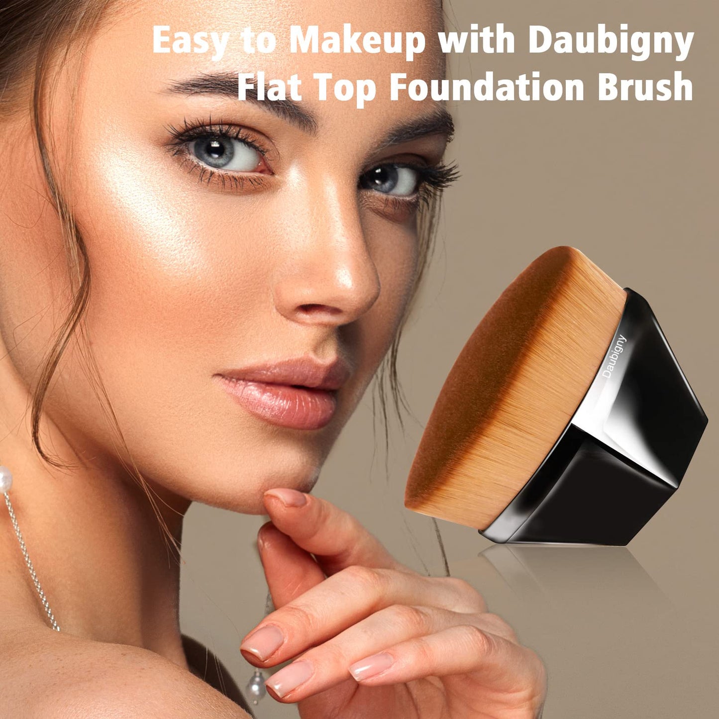 Foundation Makeup Brush Flat Top Kabuki Hexagon Face Blush Liquid Powder Foundation Brush for Blending Liquid, Cream or Flawless Powder Cosmetics Beauty & Personal Care Daubigny
