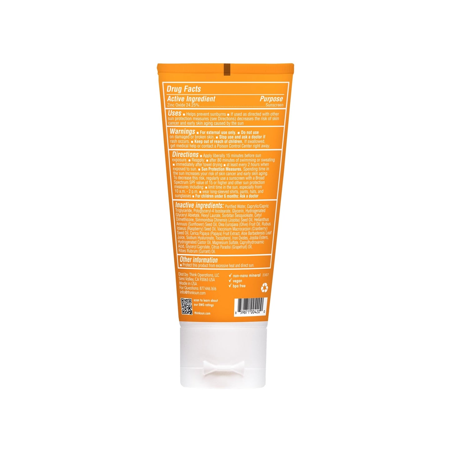 Thinkdaily SPF 30 Tinted Sunscreen for Face with Zinc Oxide, 2 Oz - Safe, Natural, Water Resistant Reef Safe Sunscreen, All Skin Tones, Broad Spectrum Beauty & Personal Care THINK