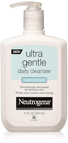 Neutrogena Ultra Gentle Daily Facial Cleanser for Sensitive Skin, Oil-Free, Soap-Free, Hypoallergenic & Non-Comedogenic Foaming Face Wash, 12 fl. oz Beauty & Personal Care Neutrogena