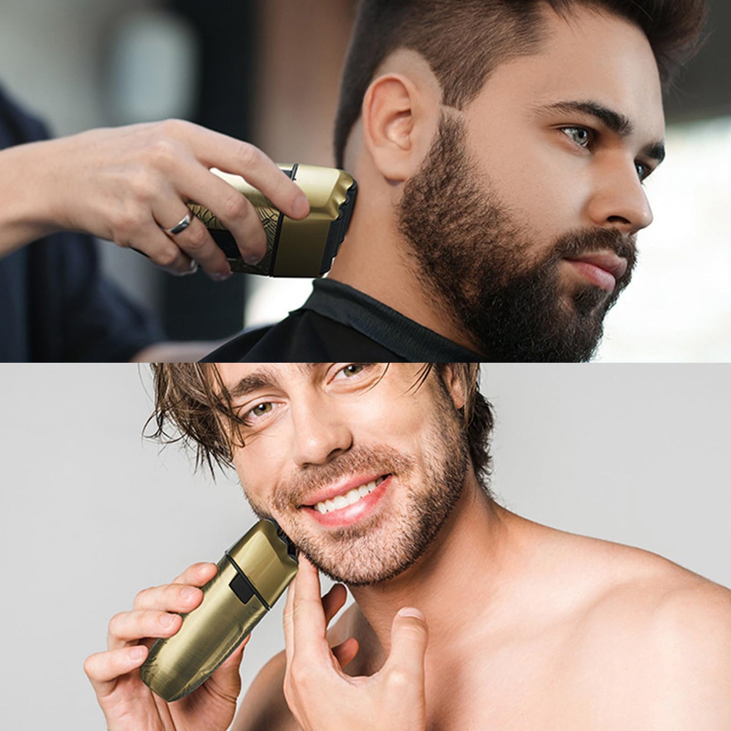 Foil Shaver, Mens Electric Shaver Portable Beard Trimmer Foil Shavers for Men Electric Shavers for Men with Rechargeable Shaving with LED Display Beauty and Personal Care Ymiko