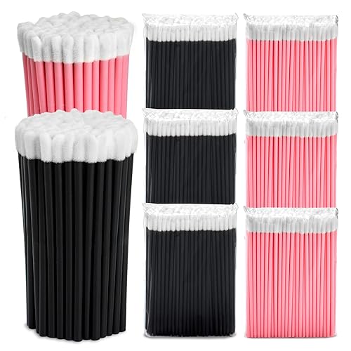 600pcs Disposable Lip Applicators, Lipstick Brushes & Lip Wands - Black & Pink 3.6 Inch Hygienic Makeup Applicators for Precision Application Beauty & Personal Care Bcowos