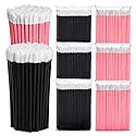 600pcs Disposable Lip Applicators, Lipstick Brushes & Lip Wands - Black & Pink 3.6 Inch Hygienic Makeup Applicators for Precision Application Beauty & Personal Care Bcowos
