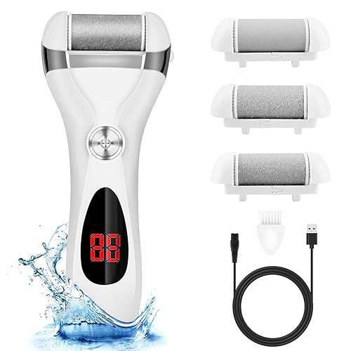 Electric Foot Callus Remover Kit, Elmchee Rechargeable Callous removers 3 Grinding Heads Waterproof Foot Scrubber File, Professional Pedicure Tools Beauty & Personal Care Elmchee