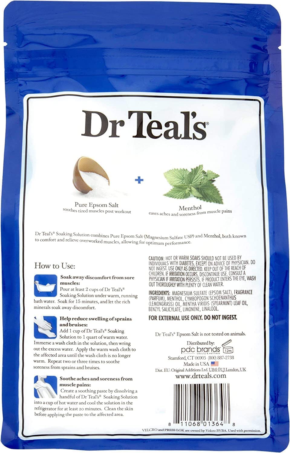 Dr Teal's Pre & Post Workout Bath Soak Gift Set (2 Pack, 3lbs Ea) - 15 Minute Power Soak with Magnesium Sulfate & Menthol - Essential Oils Blended Beauty and Personal Care Dr Teal's