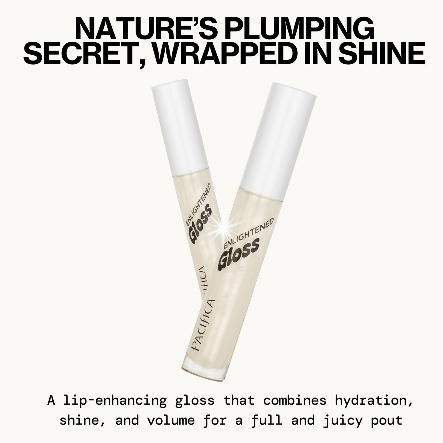 Pacifica Plumping Lip Gloss - Sugar Cake Flavored Shimmering Gold Hydrating Lip Oil Balm, No Tingle Lip Plumper with Shea Butter, Non-Sticky High Beauty & Personal Care Pacifica