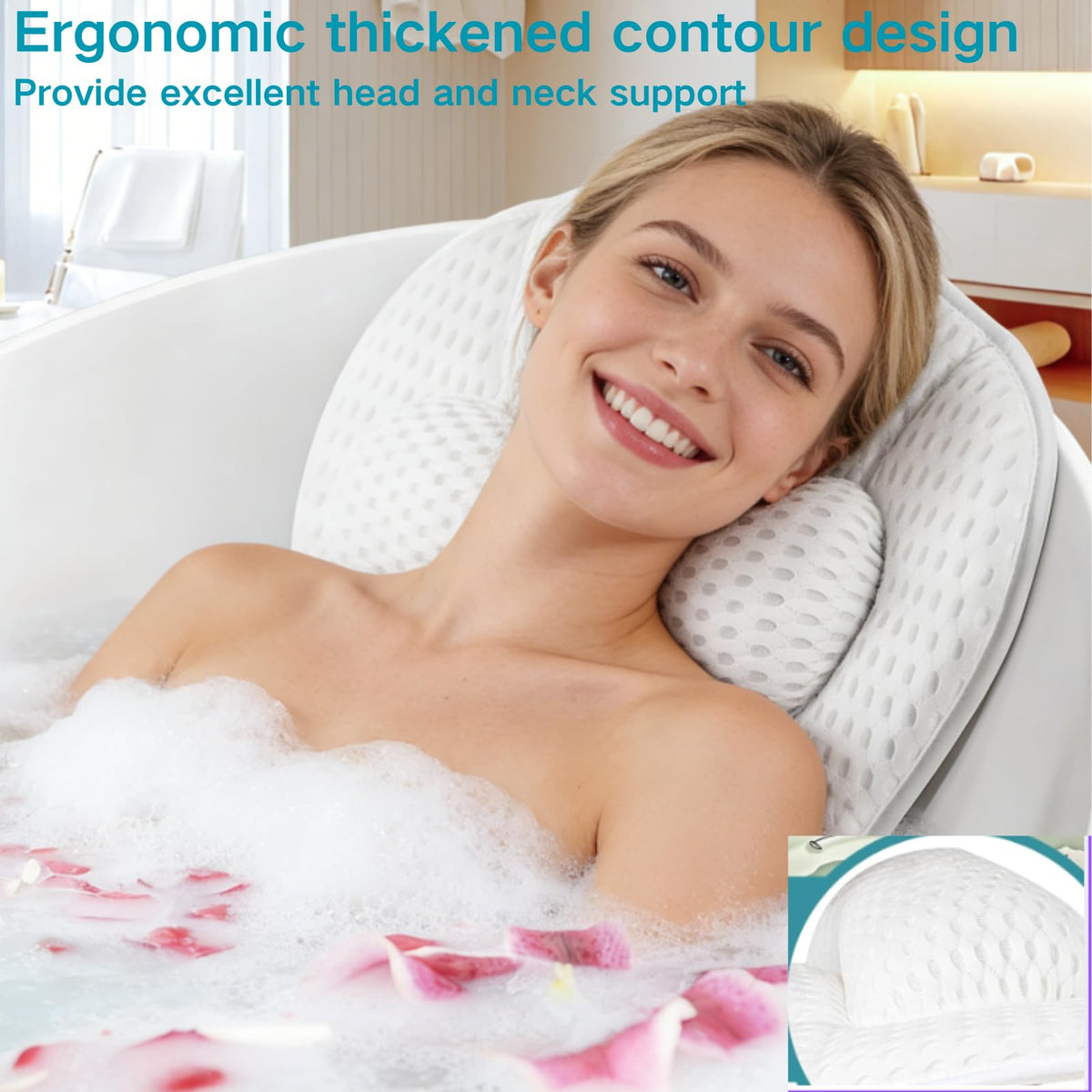 SQLHM Bath Pillow for Tub,Luxury Bath Pillow for Back,Bathtub Pillow Beauty and Personal Care SQLHM