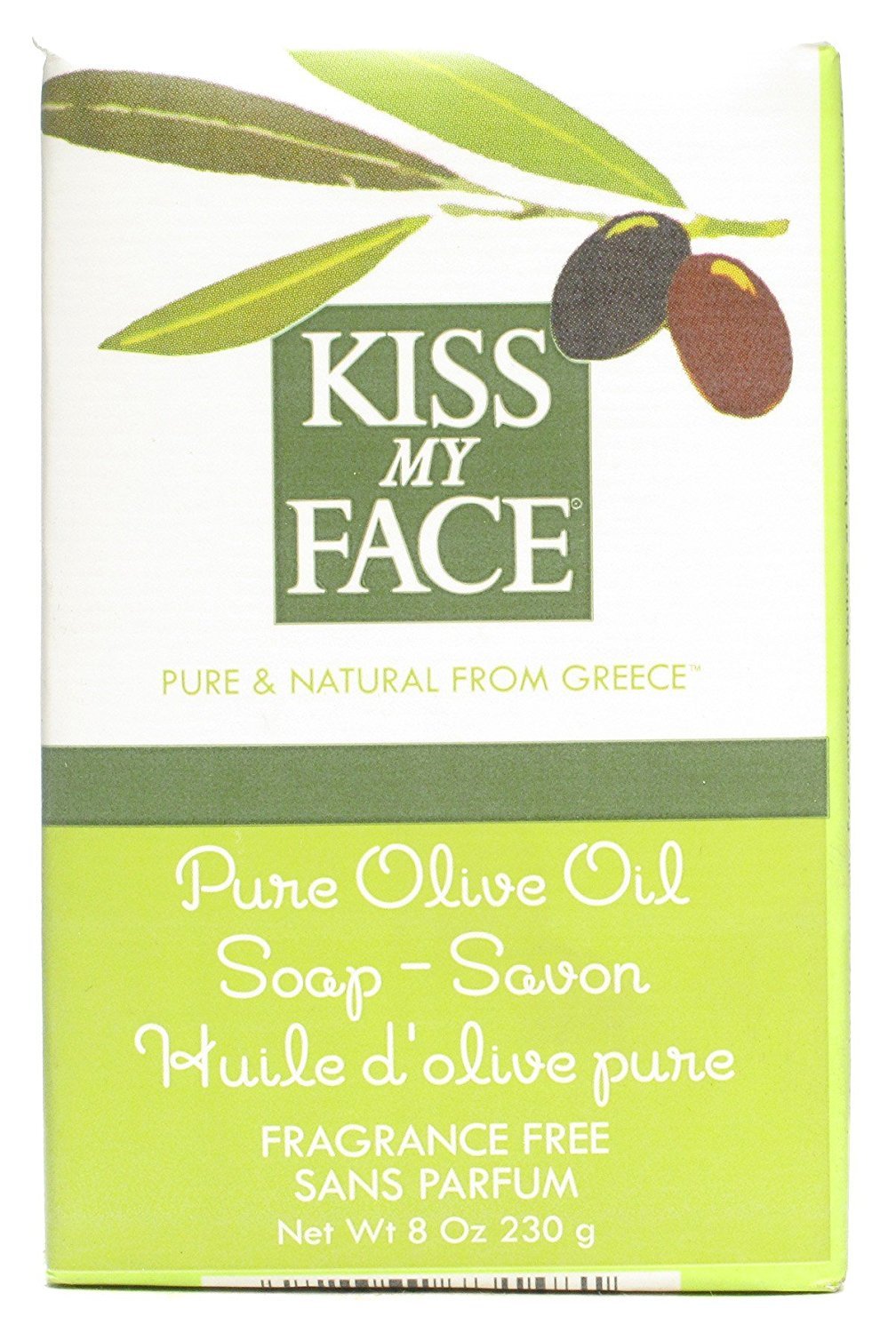 Kiss My Face Pure Olive Oil Bar Soap, Fragrance Free 8 oz (Pack of 12)12 Beauty & Personal Care Kiss My Face
