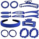 15pcs Hair accessories set Hair Claws Scrunchy Alligator Snap Clips Ties Bangs Headband Hoop Jaw Big Middle Small Mini Size Light Weight Matte Rubber Beauty & Personal Care YOOOYOOO