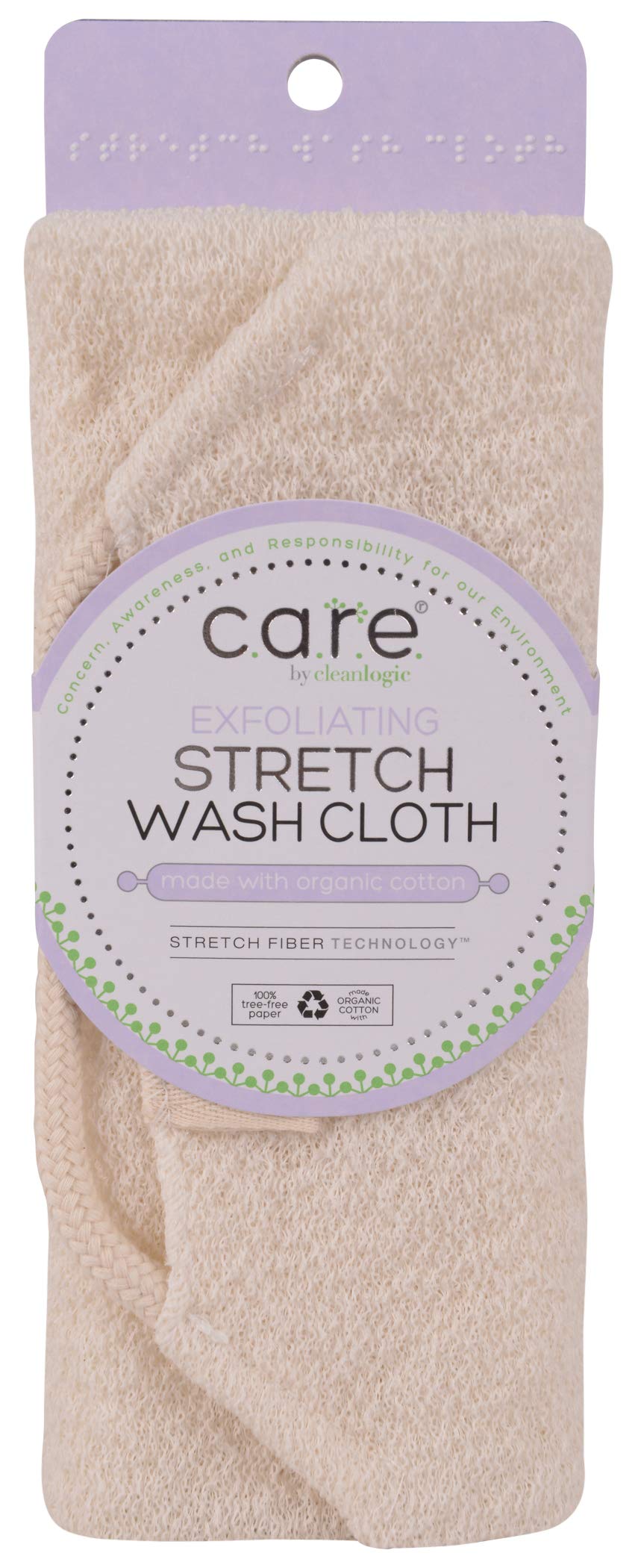 CleanLogic Sustainable Exfoliating Stretch Bath and Shower Wash Cloth, Certified Organic, 1 Count (Pack of 1) Beauty & Personal Care Cleanlogic