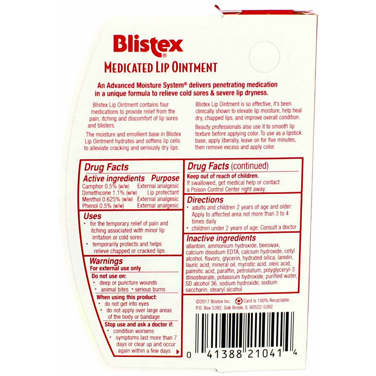 BLISTEX Medicated Ointment 0.35 OZ Beauty and Personal Care Blistex