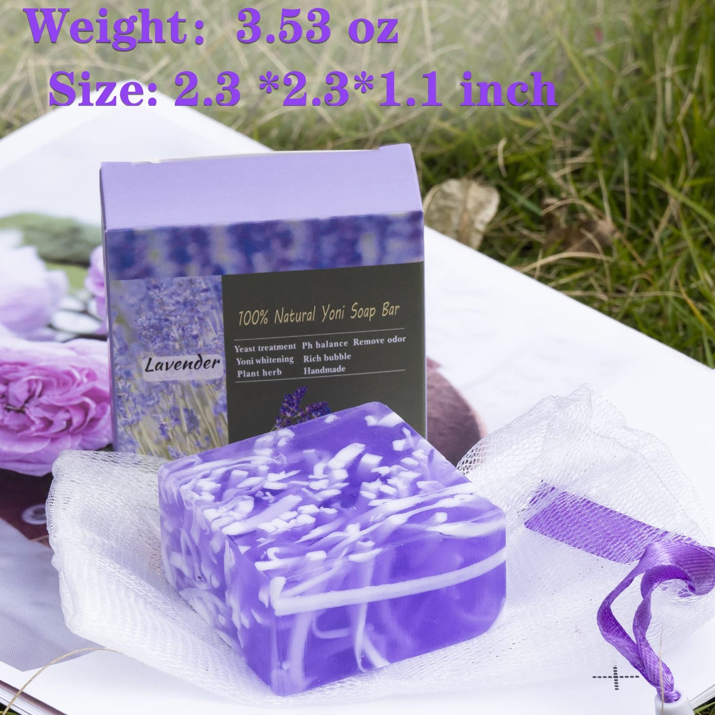 2 PCS Yoni Soap Bars for Women, 100% Handmade Natural PH Balanced & V Cleansing Bar Soap for Women, Natural Soap Bar with Bubble Foam Net, Bath Wash Beauty & Personal Care Shibarcle