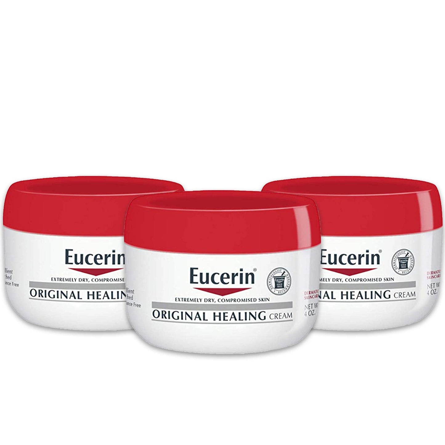 Eucerin Original Healing Cream, Fragrance Free Body Cream for Dry Skin, 4 Oz Jar, Pack of 3 Beauty and Personal Care Eucerin Default Title