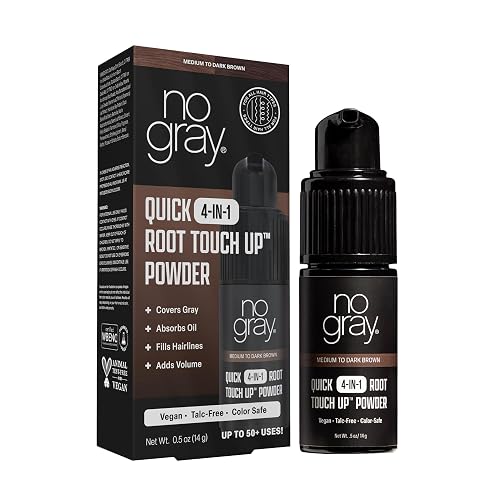 No Gray Quick 4-IN-1 Root Touch Up Powder Medium to Dark Brown Beauty & Personal Care No Gray