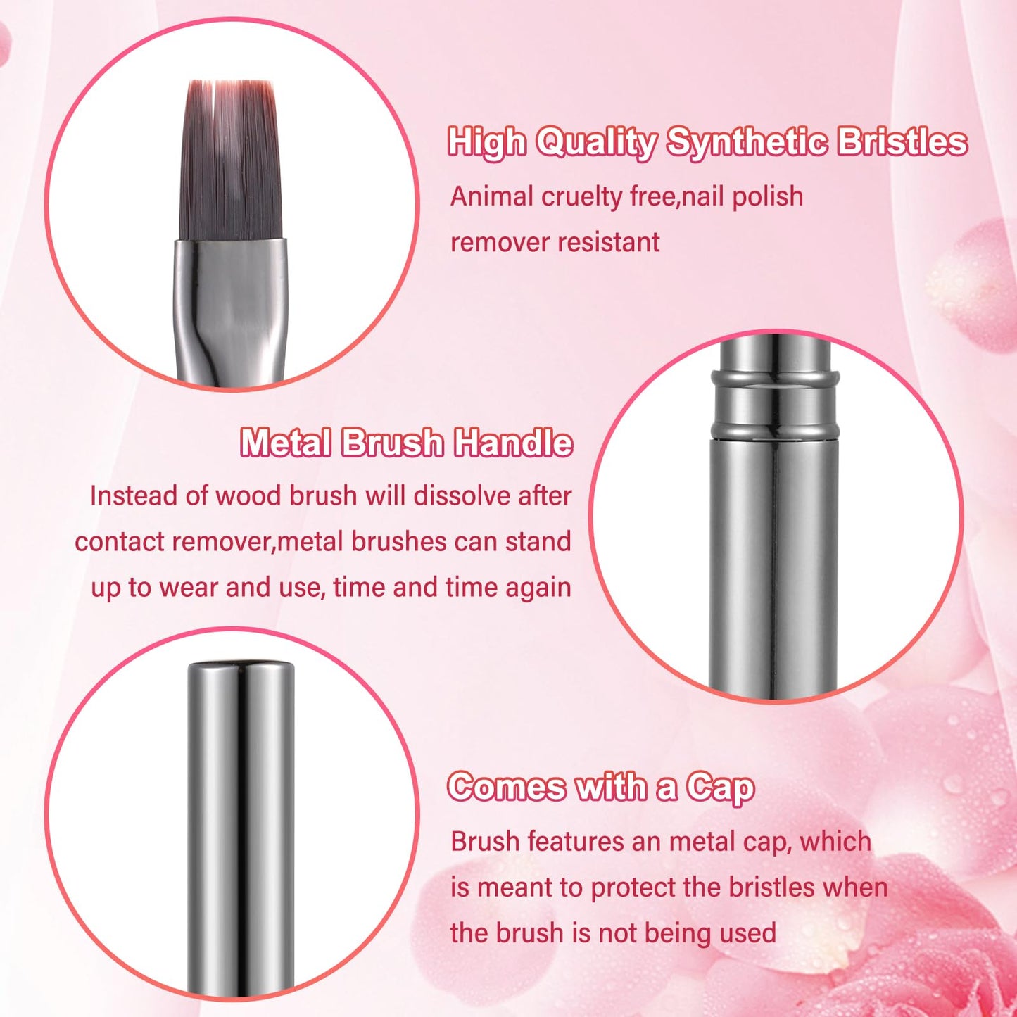 INENK Nail Art Clean Up Brushes,Nail Brushes for Cleaning Polish Mistakes on the Cuticles, Acetone Resistant Nail Brush, Fingernail Cleaning Brushes Beauty and Personal Care INENK