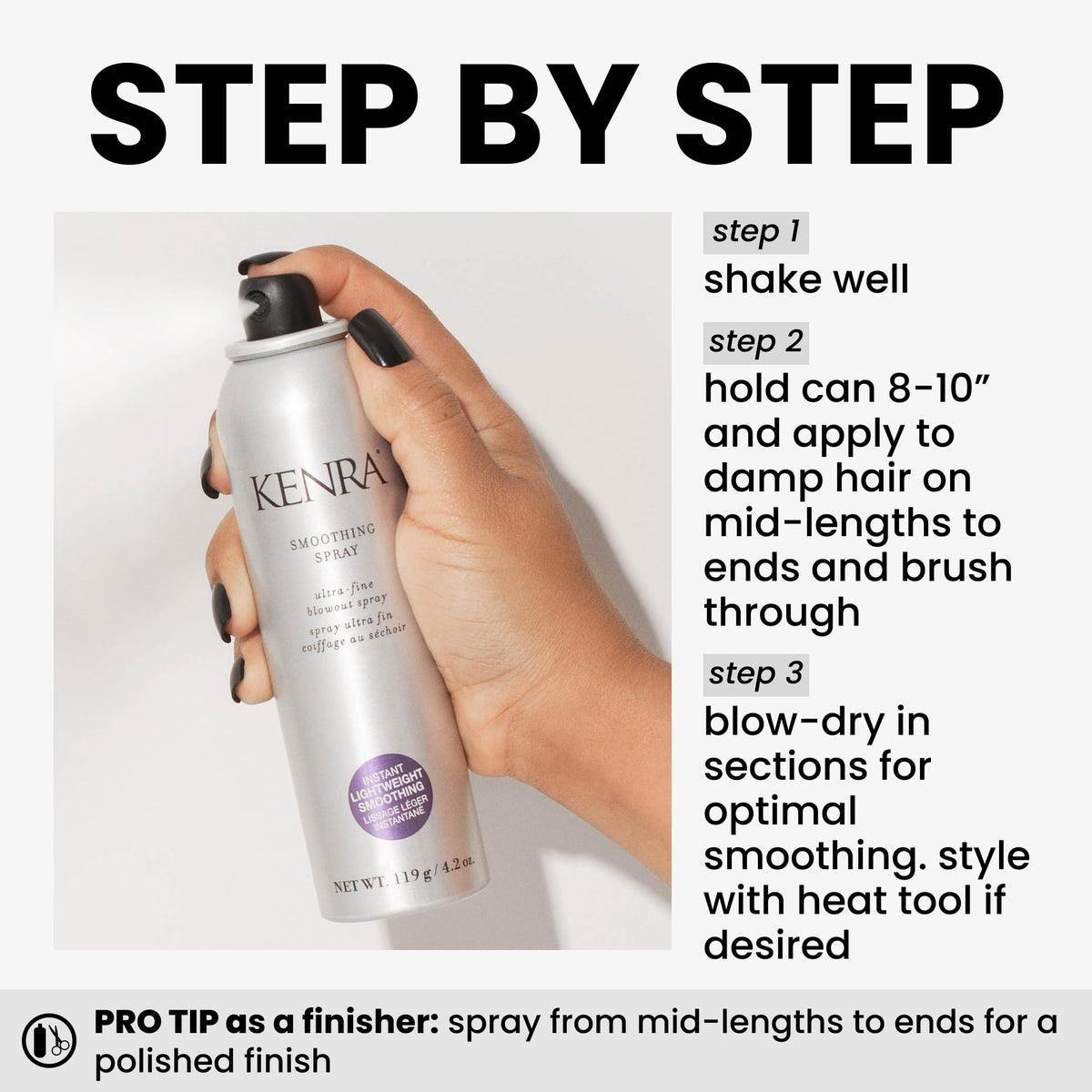 Kenra Professional Smoothing Spray | Ultra-Fine Blowout Spray | Heat Protectant | Provides Instant Smoothing For Fine To Medium Hair | Up to 3 Days Beauty & Personal Care Kenra