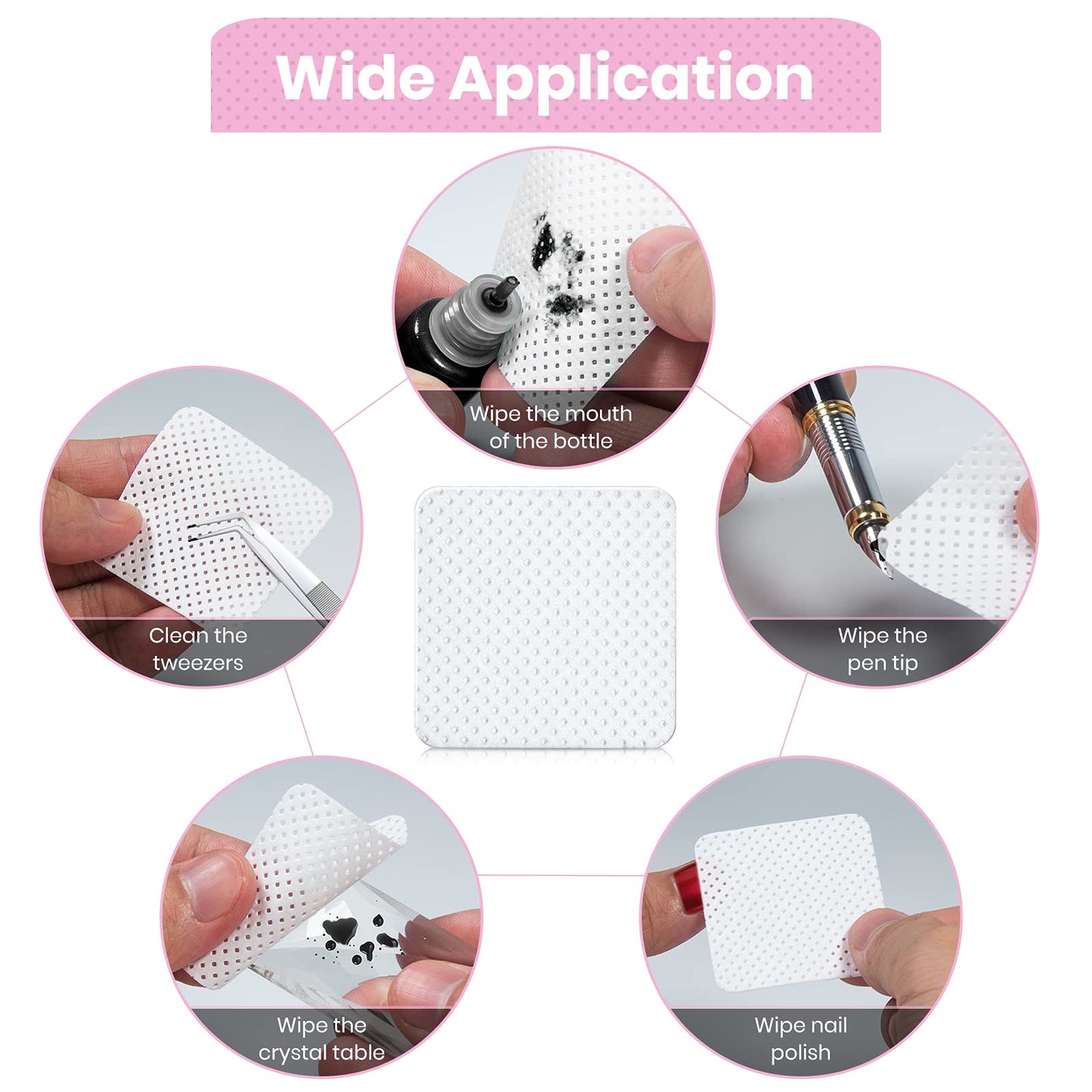 400 PCS Eyelash Extension Glue Wipes,Lint Free Nail Wipes,Super Absorbent Soft Non-woven Fabric Adhesive Nail Polish Remover Wipe, Glue Wiping Cloth Beauty & Personal Care BELOOSYE