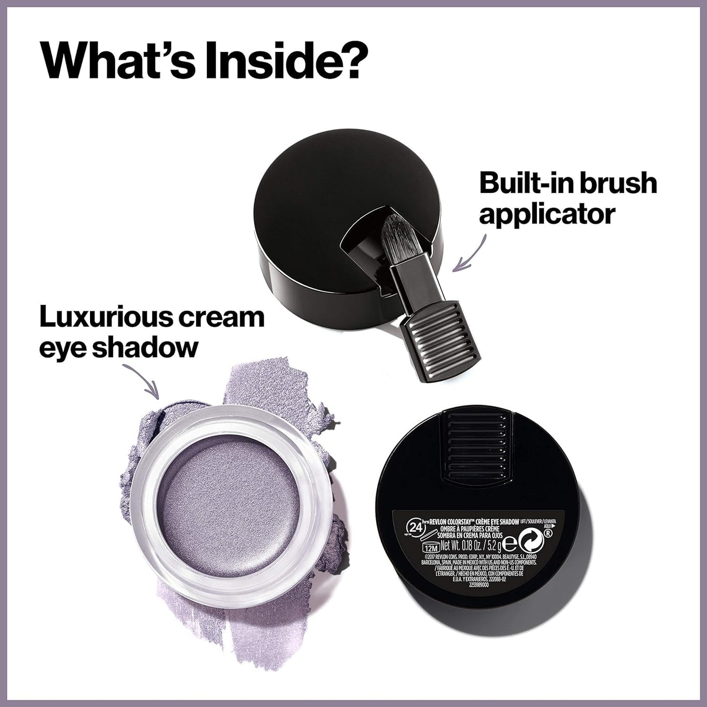 Revlon Crème Eyeshadow, ColorStay 24 Hour Eye Makeup, Highly Pigmented Cream Formula in Blendable Matte & Shimmer Finishes, 740 Black Currant, 0.16 Oz Beauty & Personal Care REVLON