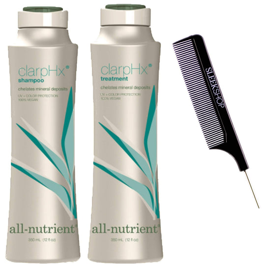 All-Nutrient ClarpHx Shampoo & Conditioner DUO SET, Chelates Hair Mineral Deposits for Pool & Well Water Exposure (w/Comb) Clarifying UV+ Protection Beauty & Personal Care All Nutrient