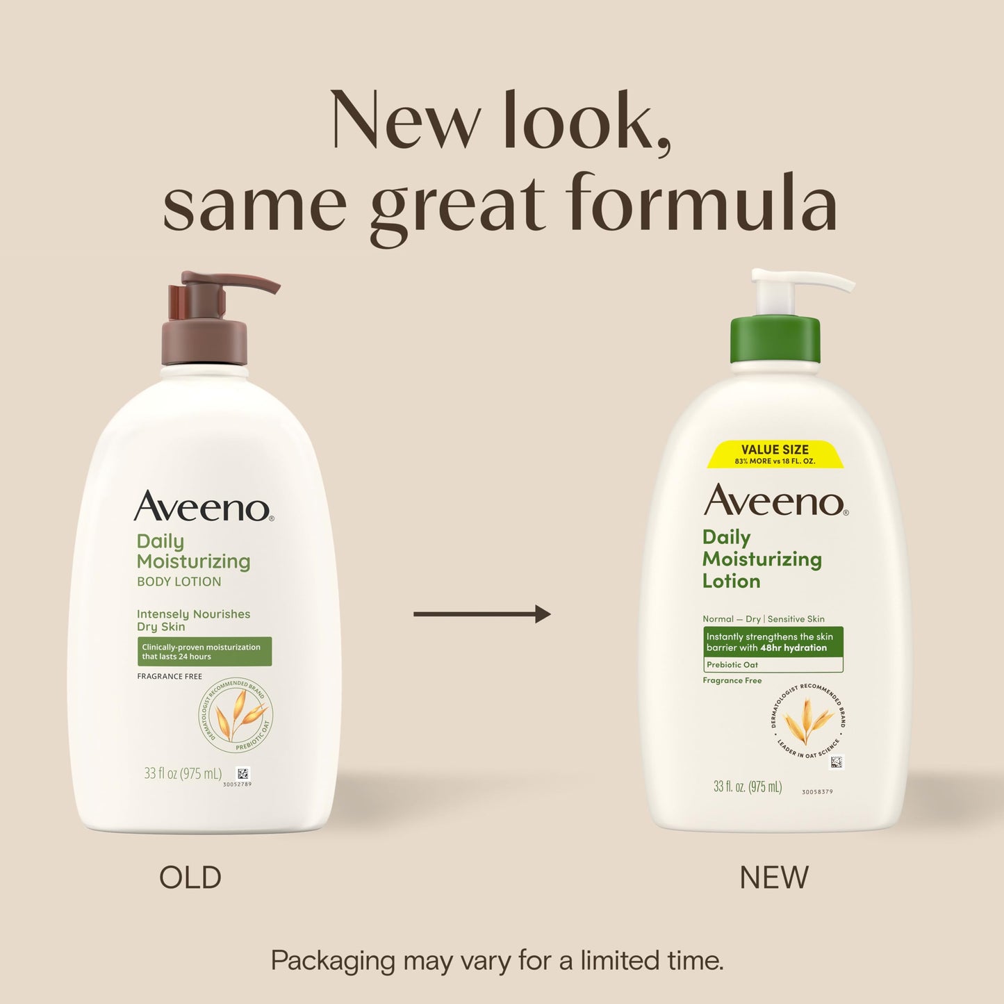 Aveeno Daily Moisturizing Body Lotion for Normal to Dry Skin, Moisturizer with Soothing Prebiotic Oat, Non Greasy, Non Comedogenic, Fragrance Free Beauty & Personal Care Aveeno
