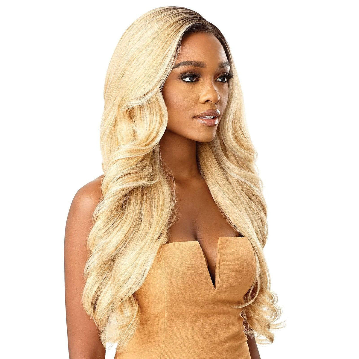 Outre Melted Hairline Lace Front Wig Frontal Effect Hairline Redesigned Comfortfit Ear Contour HD Transparent KAMALIA (DR2/GIBRN)