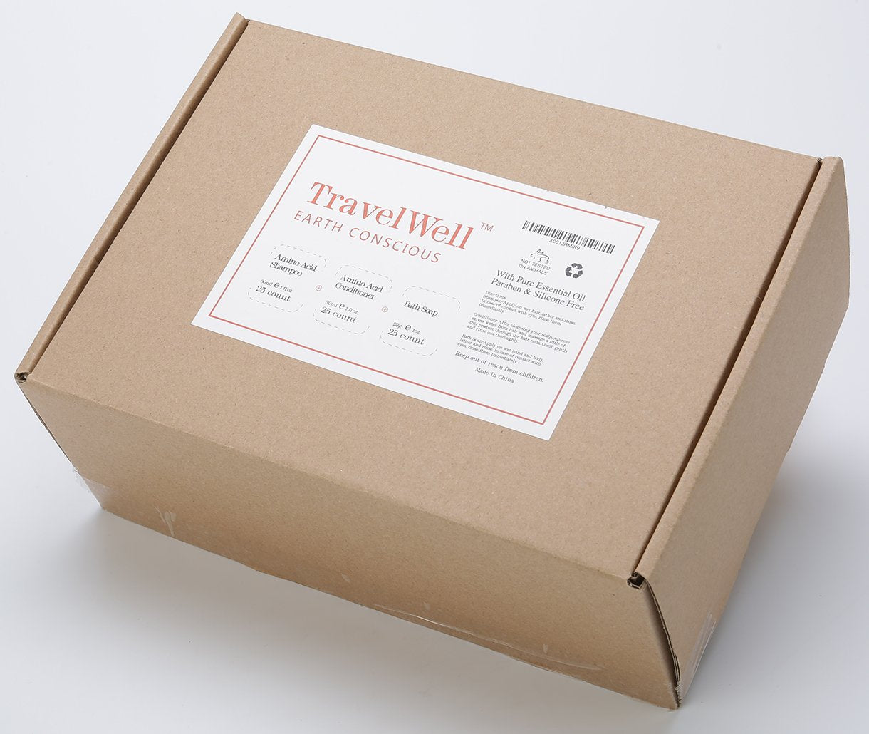 Travel Well Mini Shampoo & Conditioner Set - Amino Acid Travel Shampoo & Conditioner - Paraben-Free Mini Soap Bars Guest Bathroom Toiletries - 25 Beauty & Personal Care Travelwell