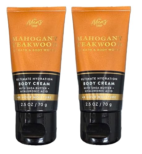 Bath and Body Works Travel Cream 2.5 oz - Pack of 2 (Mahogany Teakwood) Beauty & Personal Care Bath & Body Works