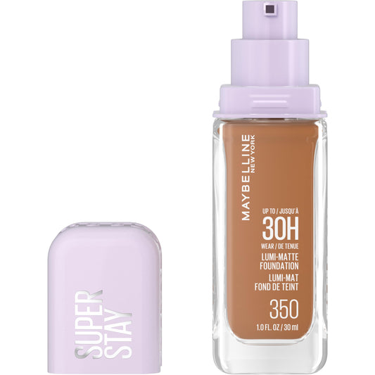 Maybelline Super Stay Lumi-Matte Foundation, Lightweight and Buildable Full Coverage Foundation Makeup For Up To 30HR Wear, 350, 1 Count