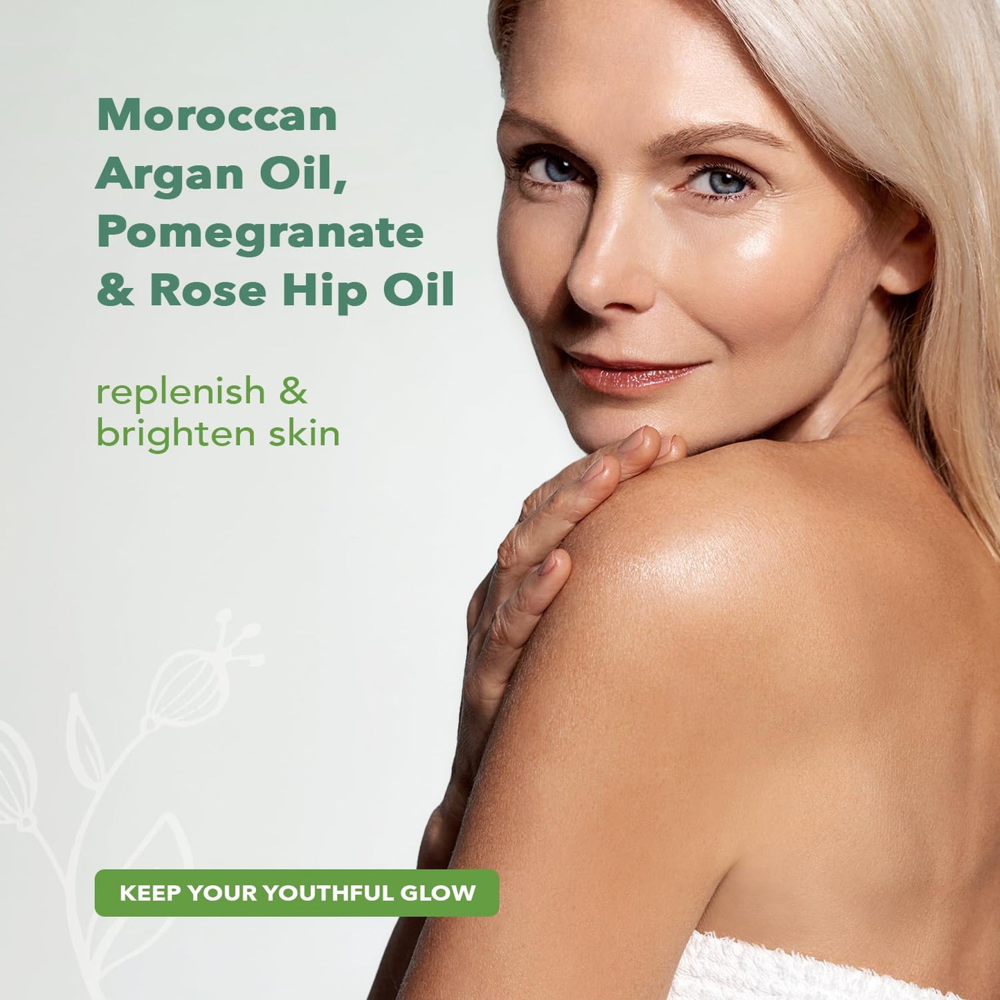 Nourish Organic Beauty Oil - Replenishing Body Oil with Moroccan Argan Oil, Pomegranate, Rosehip Oil & Vitamin E, 3.4 Oz + Washable Cotton Round. Beauty & Personal Care Nourish Organic