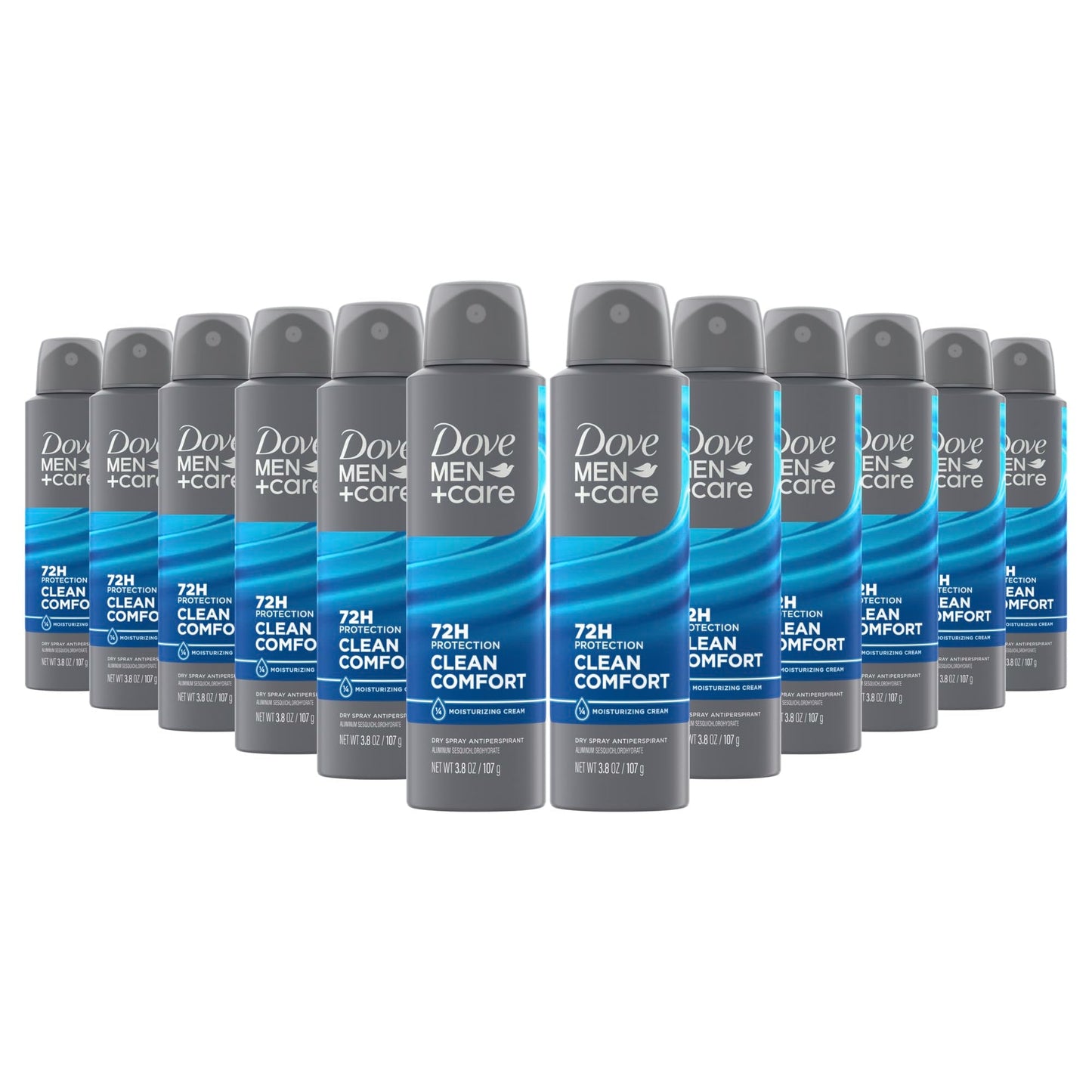 Dove Men+Care Antiperspirant Deodorant Clean Comfort, Pack of 12, Dry Spray For Men 72-hour Sweat and Odor Protection with Triple Defense Technology Beauty and Personal Care DOVE MEN + CARE