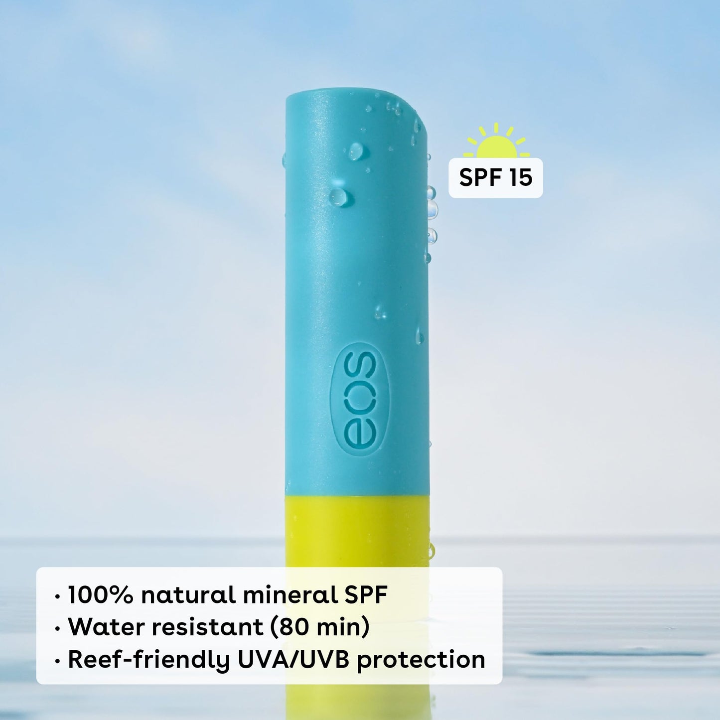 eos Natural SPF 15 Lip Balm- Pineapple Coconut, Daily Protection, Water Resistant, SPF Lip Balm, Sun Care, Sunblock for Lips, 0.14 oz Beauty & Personal Care eos