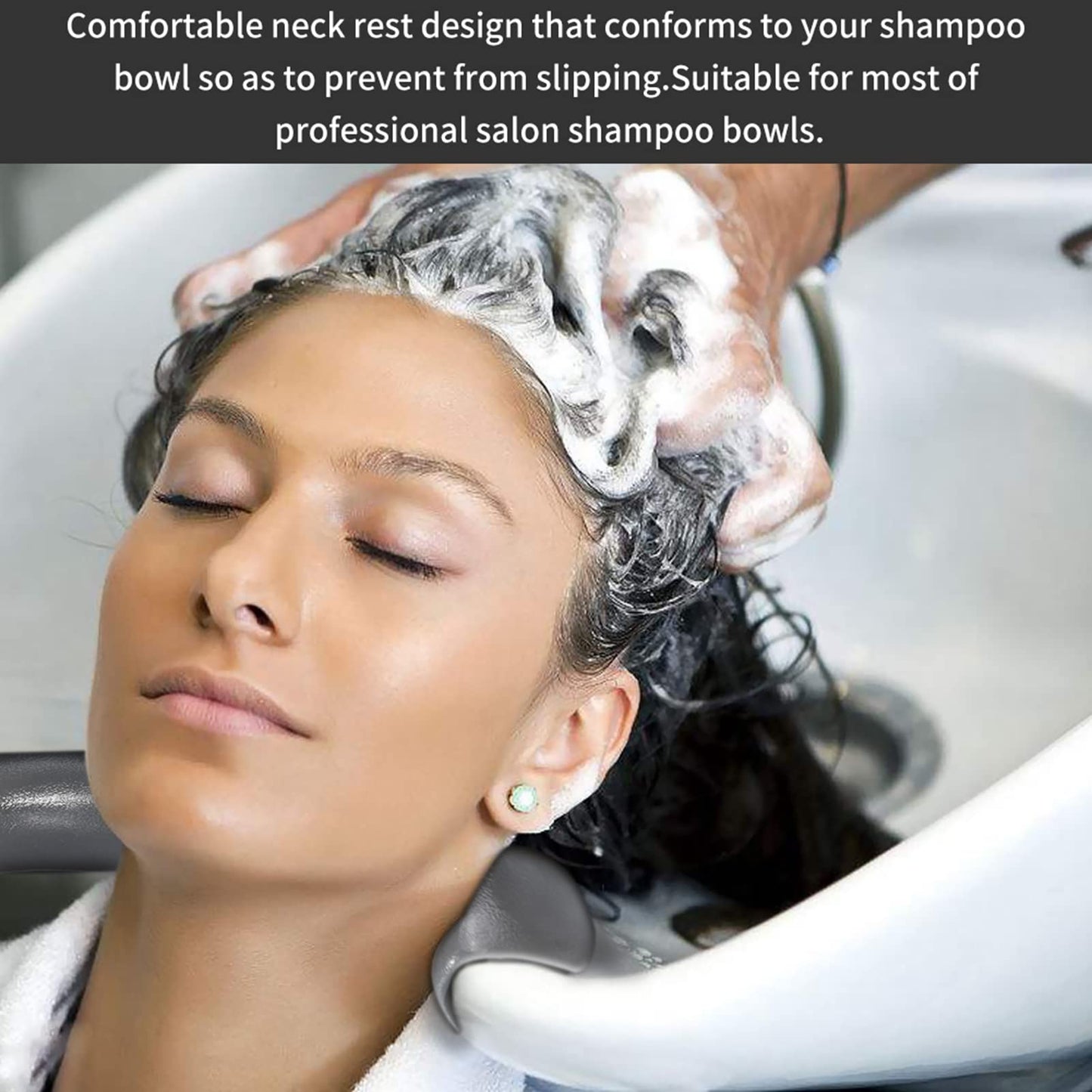 Ejoyous Shampoo Bowl Neck Rest, Comfortable Soft Silicone Vertical Shampoo Bowl Neck Cushion, Bath Pillows For Salon Hair Wash Sink Beauty and Personal Care Ejoyous