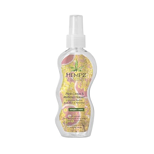 Hempz Fresh Fusions Pink Citron & Mimosa Flower Energizing Herbal Body Mist & Refresher, 4.4 Fl Oz Beauty & Personal Care Hempz