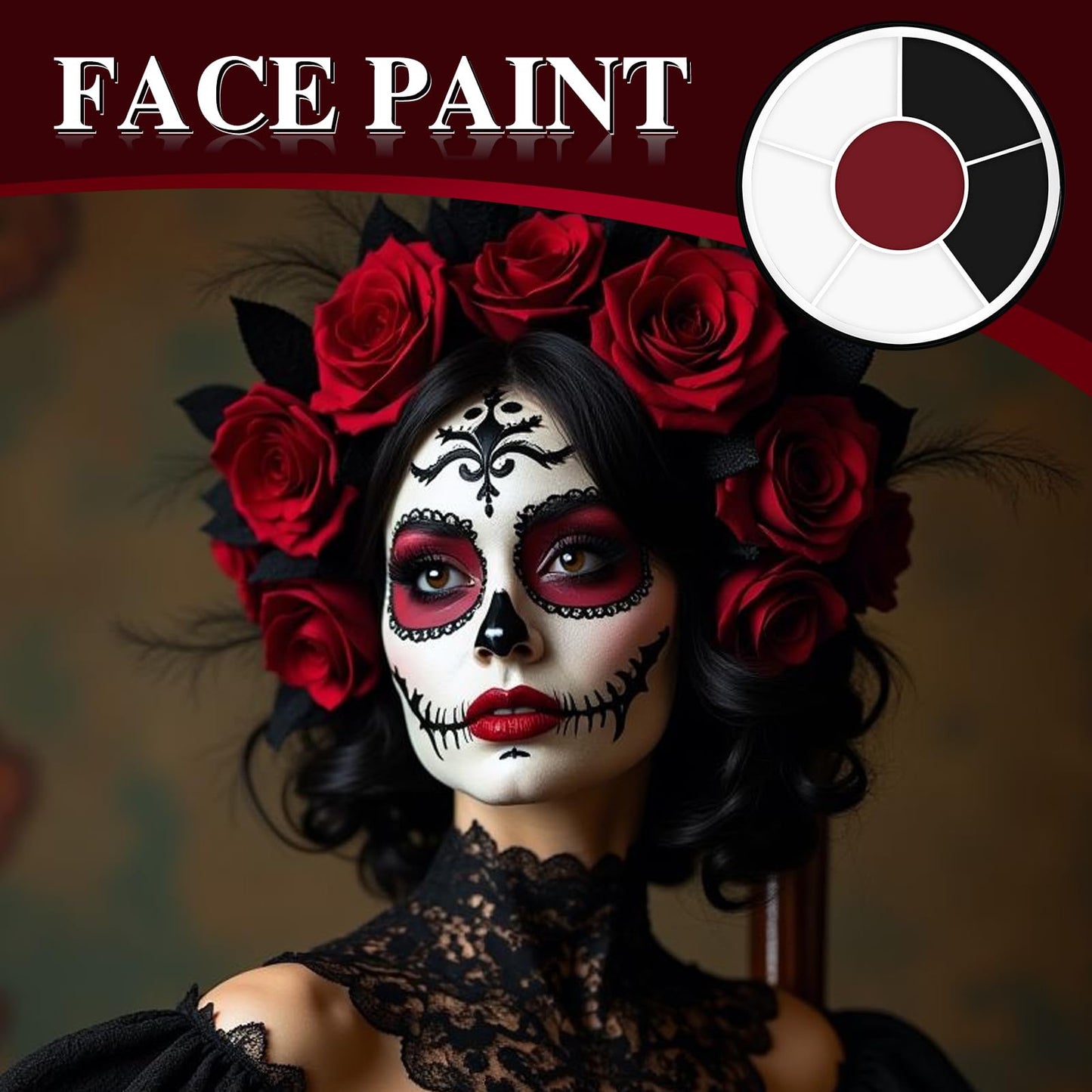 Clown Black White Red Face Body Paint, Clown Body Paint Washable, Joker Makeup Kit Professional, Perfect for Halloween, SFX Makeup, FX Cosplay Beauty & Personal Care Js2U ZW