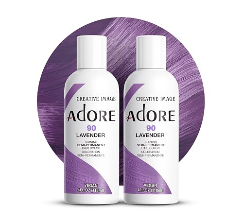 Adore Semi Permanent Hair Color (090 Lavender) (2 Pack) | Vegan & Cruelty-Free Purple Hair Dye | No Ammonia, No Peroxide, No Alcohol | 4 Fl Oz Beauty & Personal Care Adore
