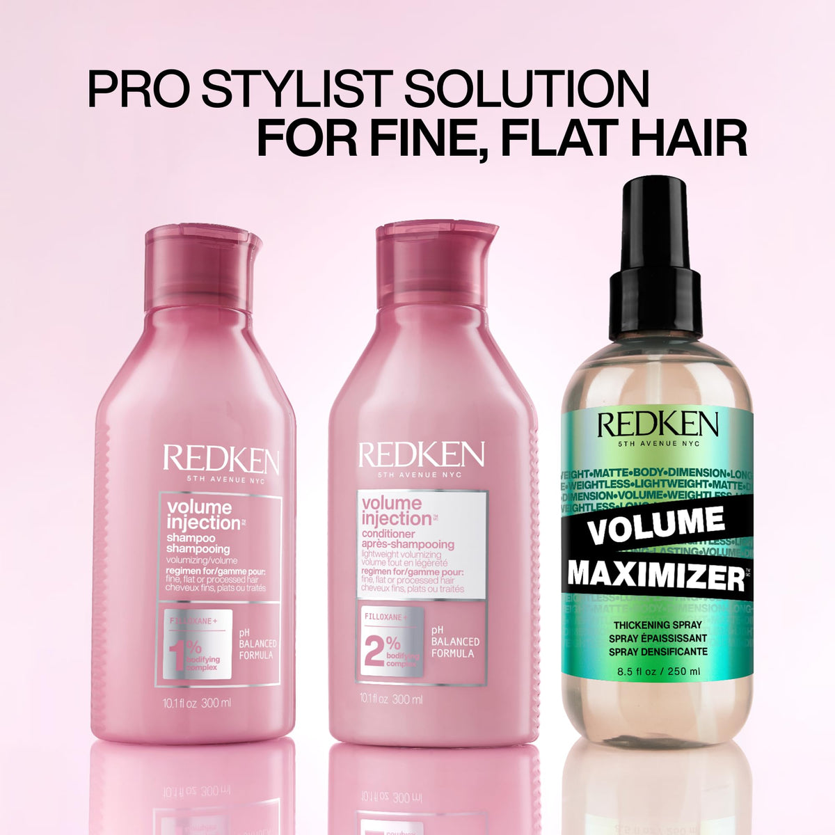 Redken Volume Injection Conditioner, Lightweight Volume Conditioner For Fine Hair, Detangles and Adds Volume & Body to Flat Hair, Soft, Shiny Finish Beauty & Personal Care Redken