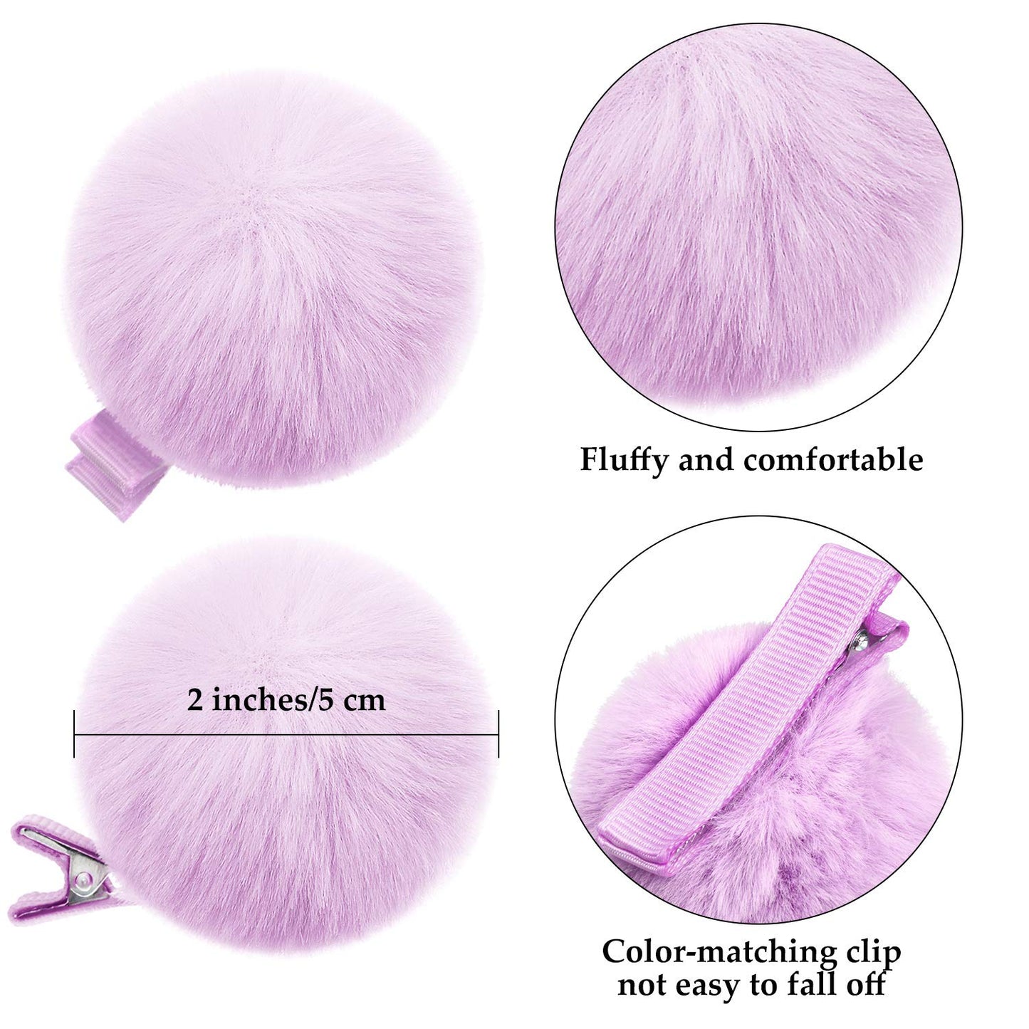 18 Pcs Pom Pom Hair Clip 2'' Candy Color Hair Clip Beauty & Personal Care WILLBOND