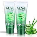 ASYBO 200x2 ML Aloe Vera Gel - 99% Organic Pure Aloe Vera Hydrating Face & Body Moisturizer, Natural Aloe Cream for Dry Skin, Sunburn, Acne, Soothing Beauty & Personal Care ASYBO