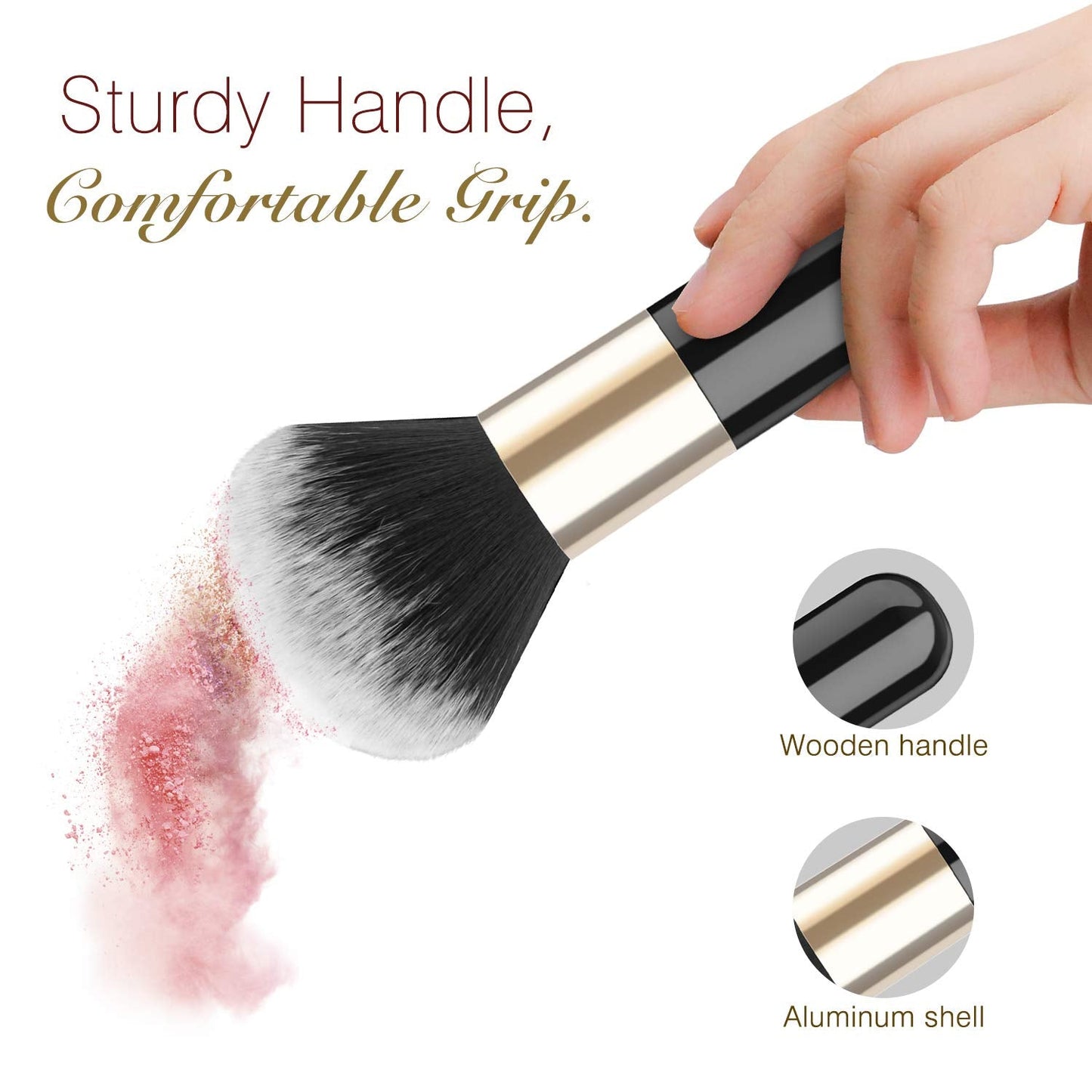 Luxspire Powder Makeup Brush, Flat Kabuki Brush, Single Large Makeup Brush Soft Face Mineral Powder Foundation Brush Blush Brush for Blending Makeup Beauty & Personal Care Luxspire