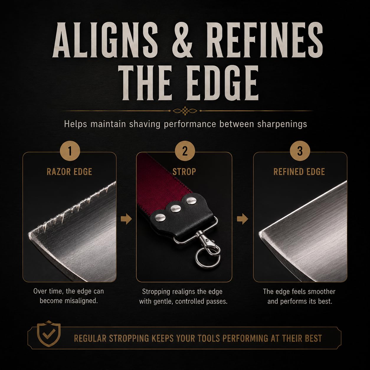 GENTS Professional 3? x 26? Straight Razor Strop - Premium Genuine Leather & Canvas Barber Strop with Stainless Steel Hook - Traditional Wet Shaving Beauty and Personal Care G.B.S