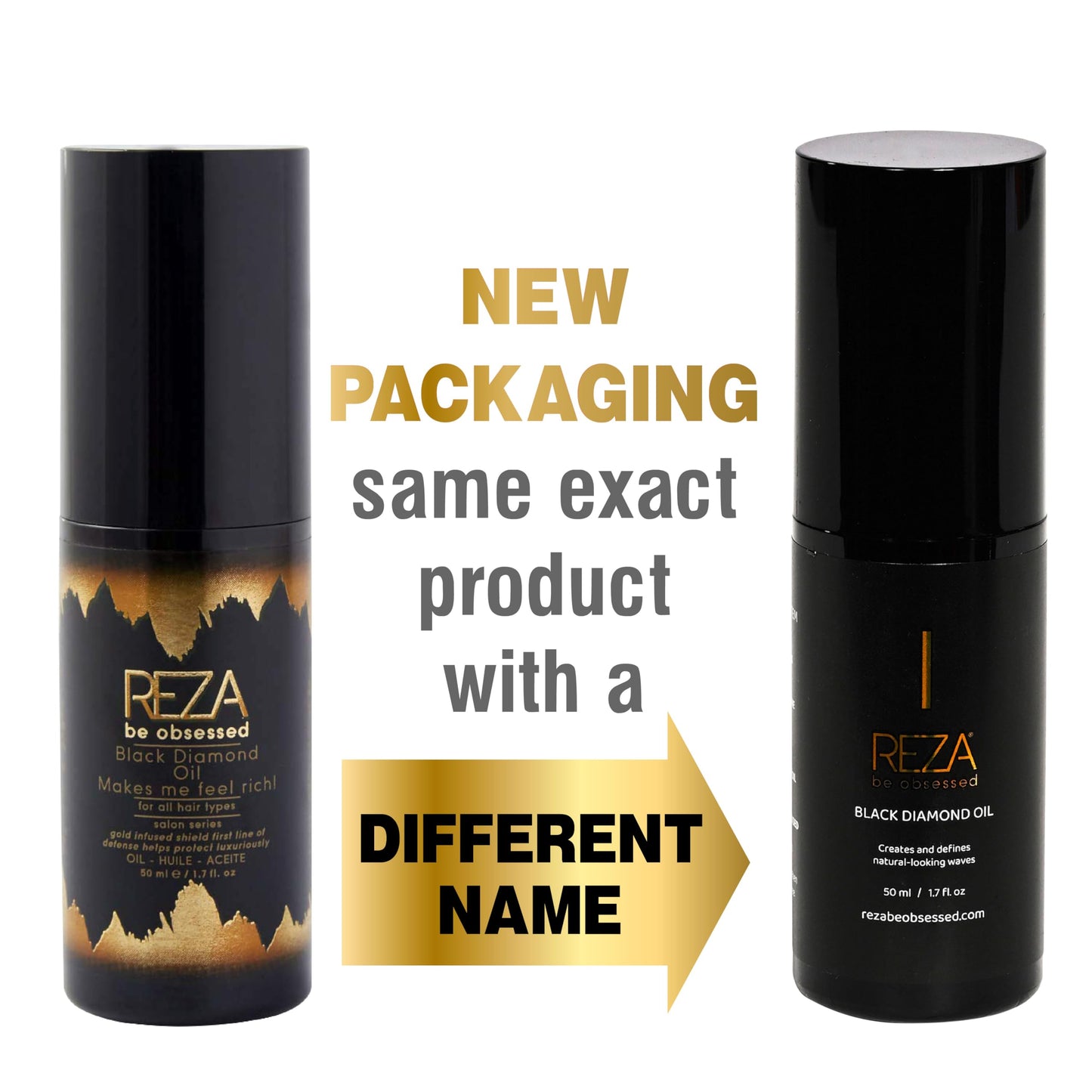 Reza Black Diamond Oil: Luxury Hair Oil, Protects & Nourishes, Adds Shine, Sulfate Free, Paraben Free, Safe, Tames Frizz, Repairs Damage, for Women Beauty & Personal Care Reza