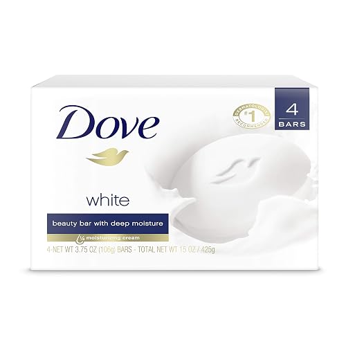 Dove Beauty Bar More Moisturizing than Bar Soap White Effectively Washes Away Bacteria, Nourishes Your Skin 3.75 oz 4 Bars Beauty & Personal Care Dove